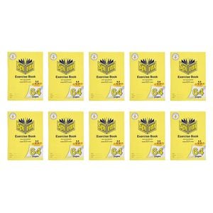 10x Spirax 311 Super Size Exercise Book 6mm Qld Ruled 64 Pages Notebook Yellow