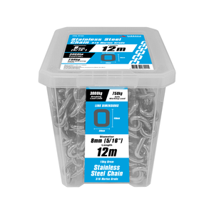 Pinnacle 8mm 5/16" x 12m Stainless Steel Chain