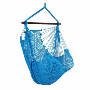 Costway Caribbean Hammock Chair Stretchable Swing Tassel Camping Blue