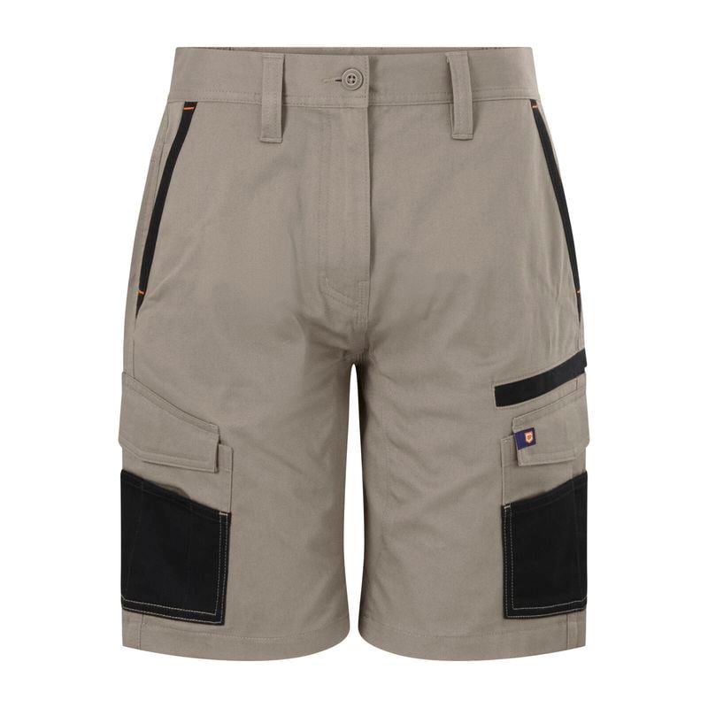 Size 16 Khaki Womens Mid Shorts Cotton Stretch