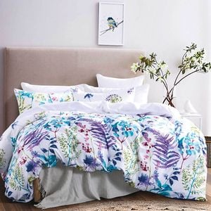Marina Turquoise Leaf Quilt Cover Set( Super King )