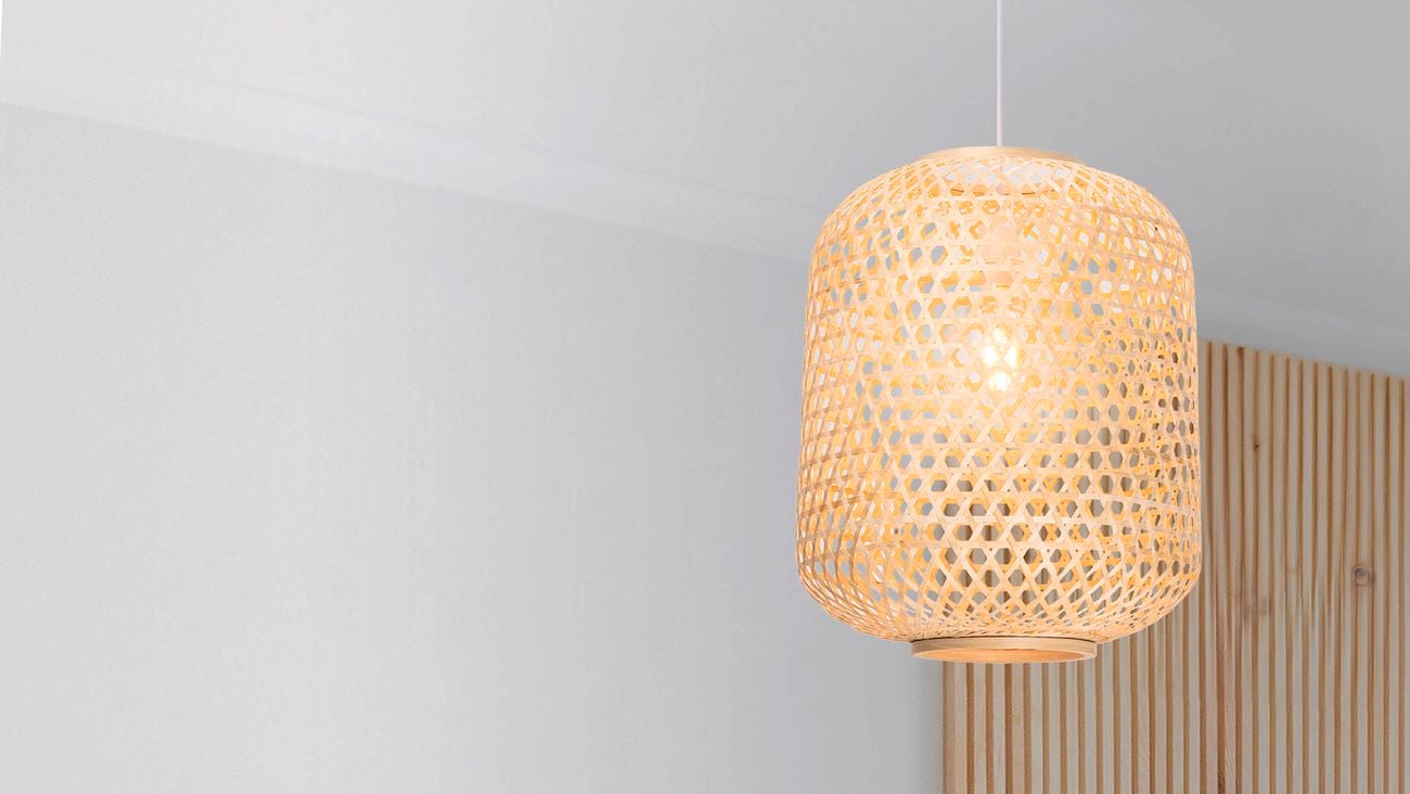 Hanging bamboo pendant light.