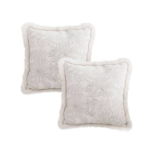 SOGA 2X 45CM Peony Floral French Jacquard Throw Pillows