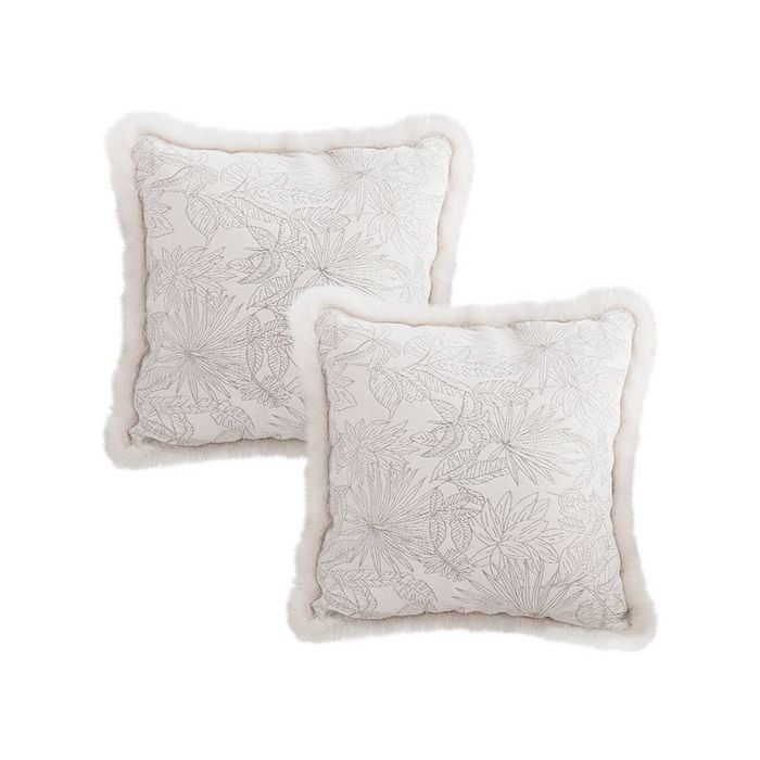 SOGA 2X 45CM Peony Floral French Jacquard Throw Pillows