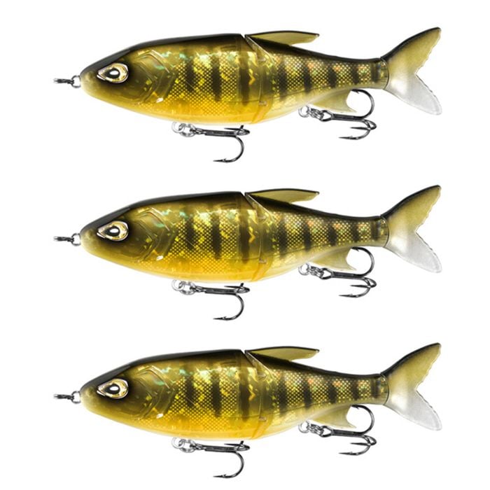 3x 13 Fishing 185mm Glidesdale Jointed Glidebait Fishing Lures - Clear Perch