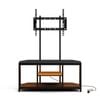 Ufurniture TV Stand with Built-in Mount & LED Lights, 115cm Entertainment Center Media Console Table Black