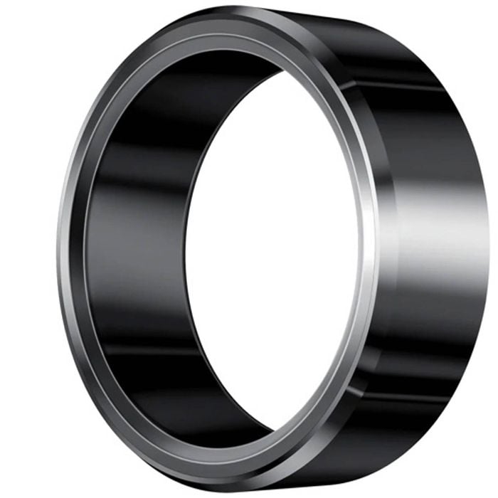 KUMI Smart Ring H1 Zirconium Ceramic & Stainless Steel -Size 8, Black