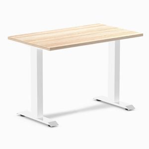 Desky Fixed Height Mini Classic Oak Desk 1000x600mm White Leg