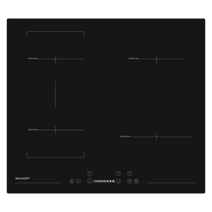 Sharp 60cm Black 4 Zone Bridge Induction Cooktop