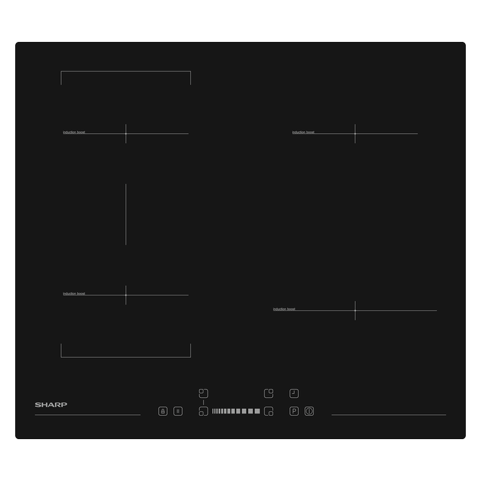 Sharp 60cm Black 4 Zone Bridge Induction Cooktop