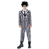 s Adult Beetlejuice Exorcist Stripe Suit Party Costume Halloween Tim Burton Heights 175-185cm