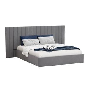 Oikiture Queen Bed Frame Gas Lift Base With Storage Oversized Headboard Velvet