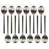 Argon Tableware Stainless Steel Dessert Spoons - 20cm - 12x Durable Rust Resistant Stainless Steel Dishwasher Safe Flatware Set