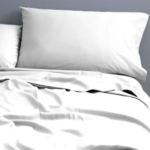 Park Avenue 500TC King Bed Natural Cotton Fitted/Flat Sheet/Pillowcases White