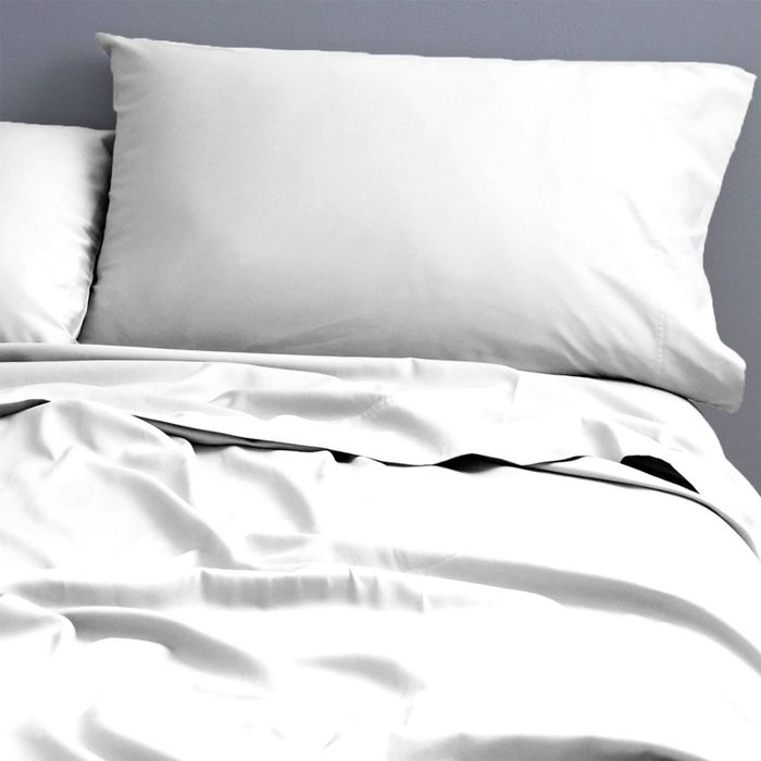 Park Avenue 500TC King Bed Natural Cotton Fitted/Flat Sheet/Pillowcases White