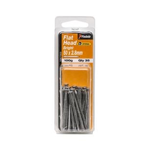 Paslode 50 x 2.8 Bright Steel Flat Head Nail - 35 Pack