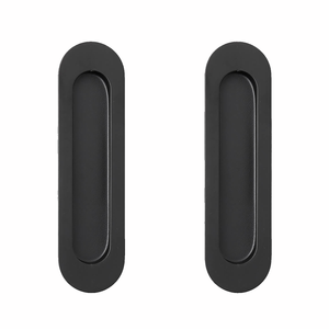 Delf 150mm Matte Black Oval Flush Pull - 2 Pack