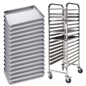 SOGA 15-Tier Gastronorm Trolley with 60x40cm Baking Tray