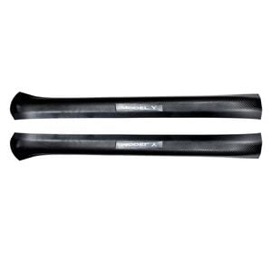 Carbon Fiber Style Front Door Sill Protector for Tesla Model Y 2021-2025 Door Entry Guard