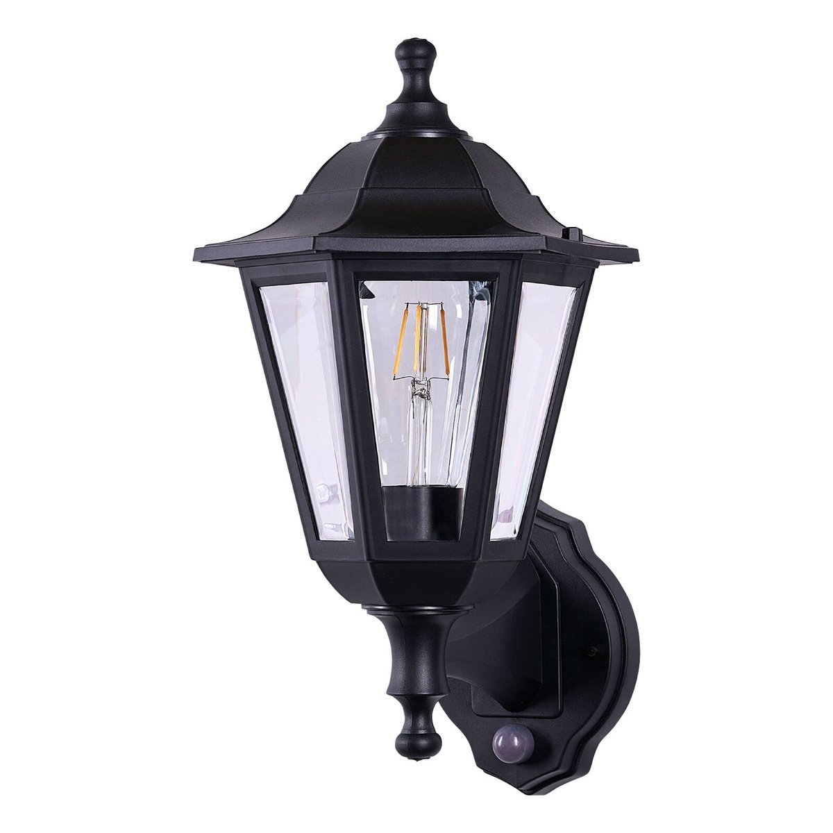 Brilliant large 38cm Black Burford Classic Coach Light with Motion Sensor Bunnings Australia