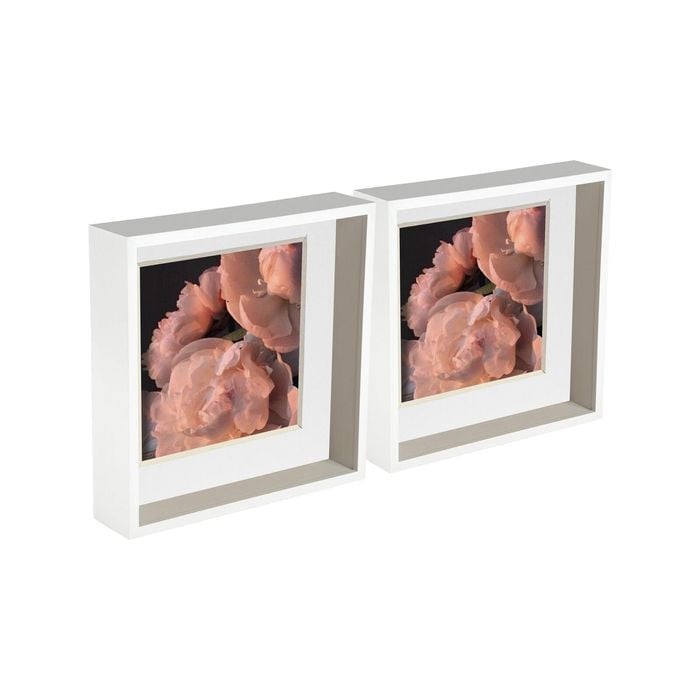Nicola Spring 5 Piece 10 x 10 3D Shadow Deep Box Photo Frame Set - Craft Display Picture Frame with 8 x 8 Mount
