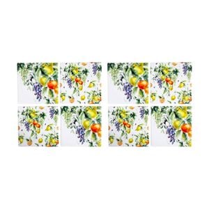 2x 4pc Lvd Mediterranean Seaside Square Ceramic Coaster Set 10x10cm