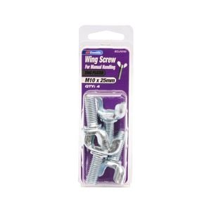 Zenith Wing Screw M10x 25mm Zinc Plated 4pk