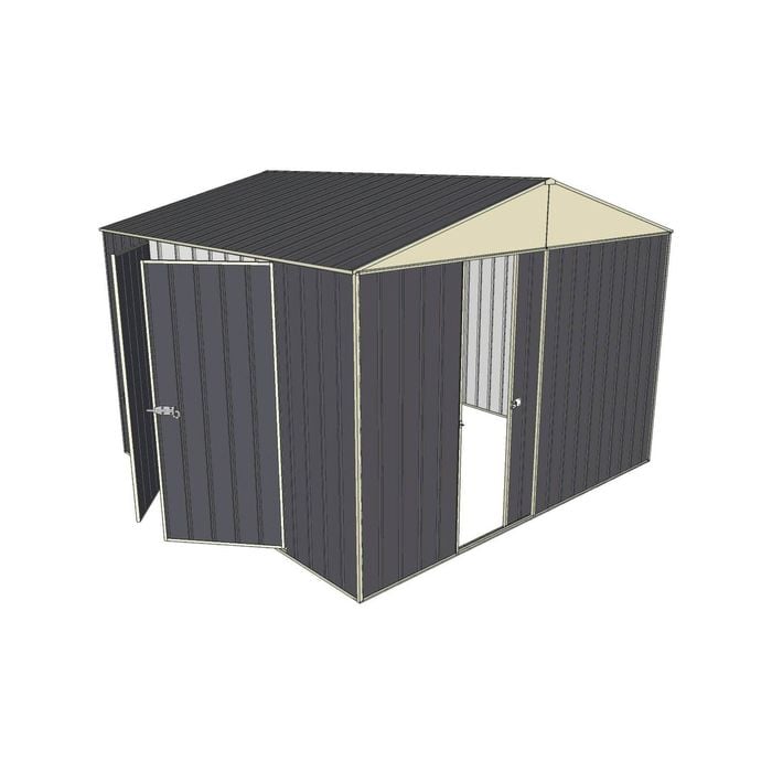 Build-a-Shed 3.0 x 3.0 x 2.3m Gable Double Hinged Side Doors Shed - Grey