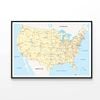 US Interstate Highway Map  Print 100% Australian Made 90x60cm  (Poster)