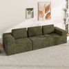 Advwin 265cm 3 Seater Sofa Chenille Compressed Sofa Modular Modular Foam Couch No Assembly Green