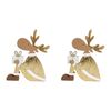 2x LVD Wooden Gifting Reindeer Christmas Holiday Decoration Large Gold/Brown