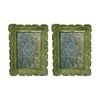 2x Urban Products Lotus Green Decorative Scalloped Photo Frame 4x6inch