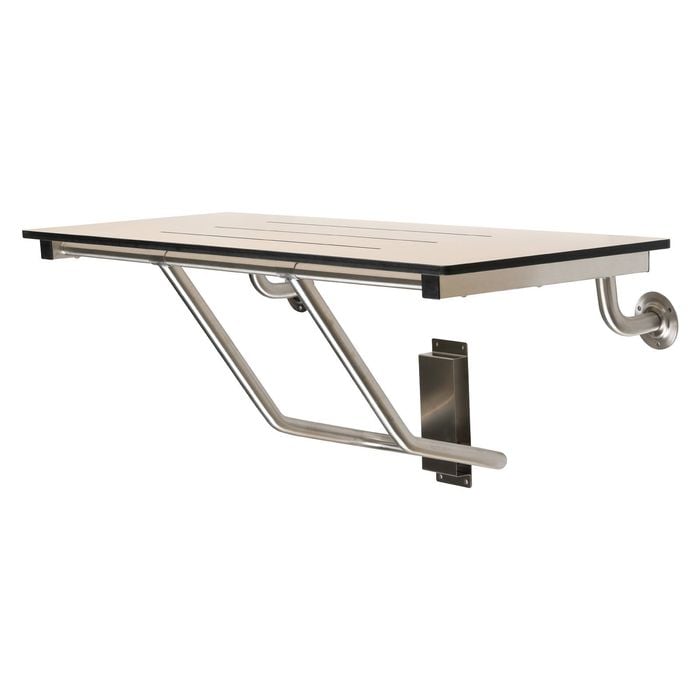 Metlam Australia 960mm x 397mm Off White Phenolic Folding Shower Seat