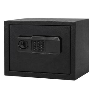 Levede Fireproof Safe Box with LED Light Alarm USB Steel for Home Use Black