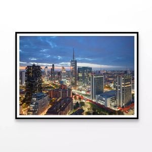 Skyline Of Milano Porta Nuova  Print 100% Australian Made 90x60cm  (Poster)