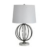 Oriel Lighting Vinchy Geometric Metal Table Lamp With Harp Shade
