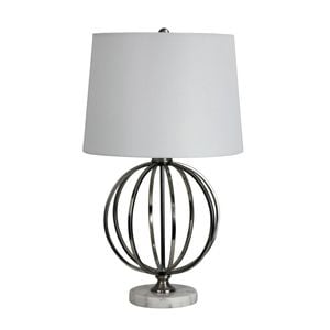Oriel Lighting Vinchy Geometric Metal Table Lamp With Harp Shade
