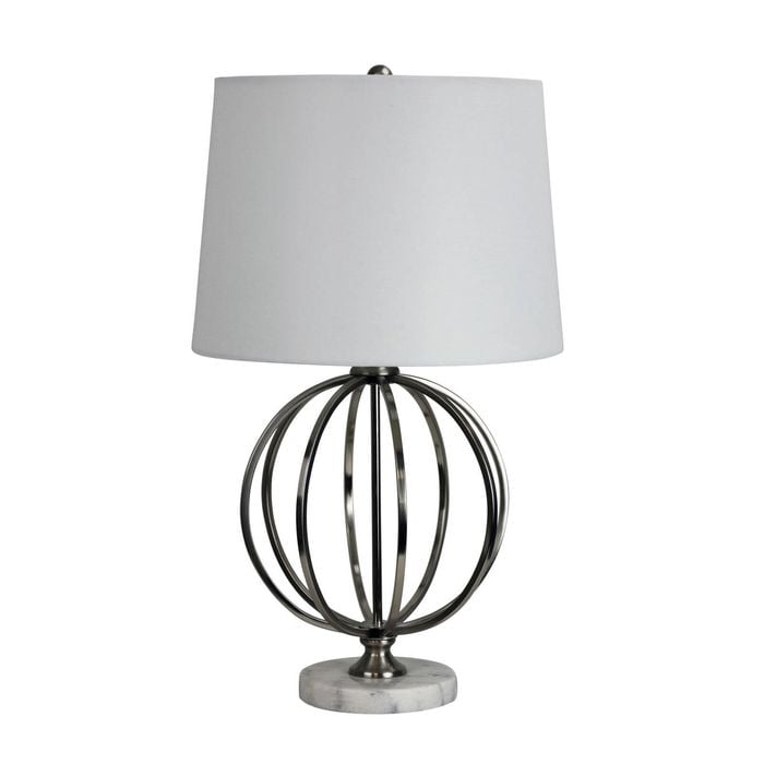 Oriel Lighting Vinchy Geometric Metal Table Lamp With Harp Shade