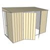 Build-a-Shed 1.5 x 3 x 2m Sliding Door Tunnel Shed with 2 Side Doors - Cream