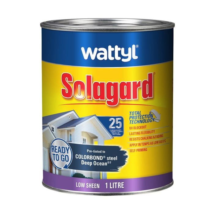 Wattyl 1L Deep Ocean Low Sheen Pre-tinted Solagard Exterior Paint