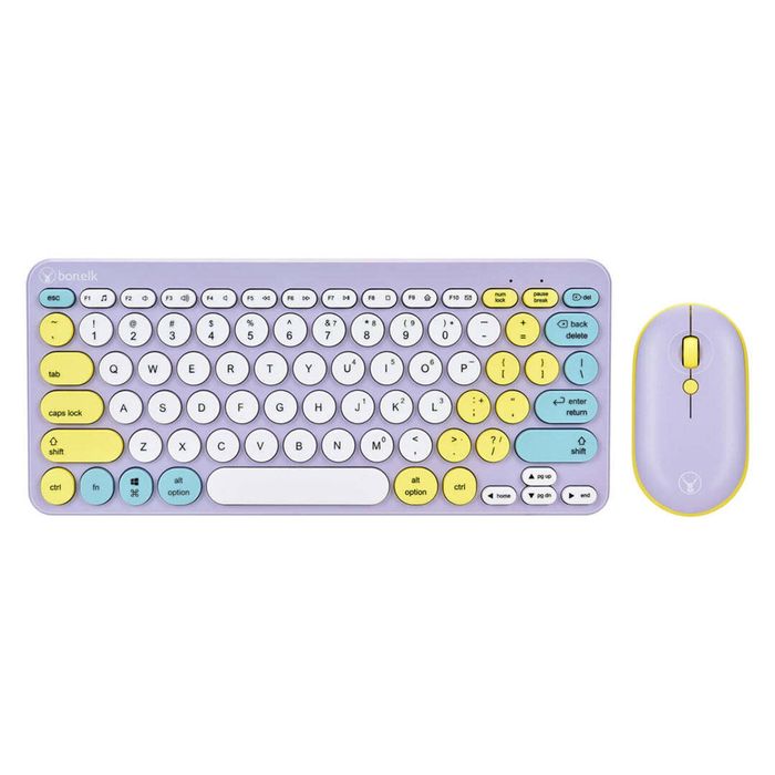 Bonelk KM-383 Wireless Keyboard & Mouse Combo - Lilac