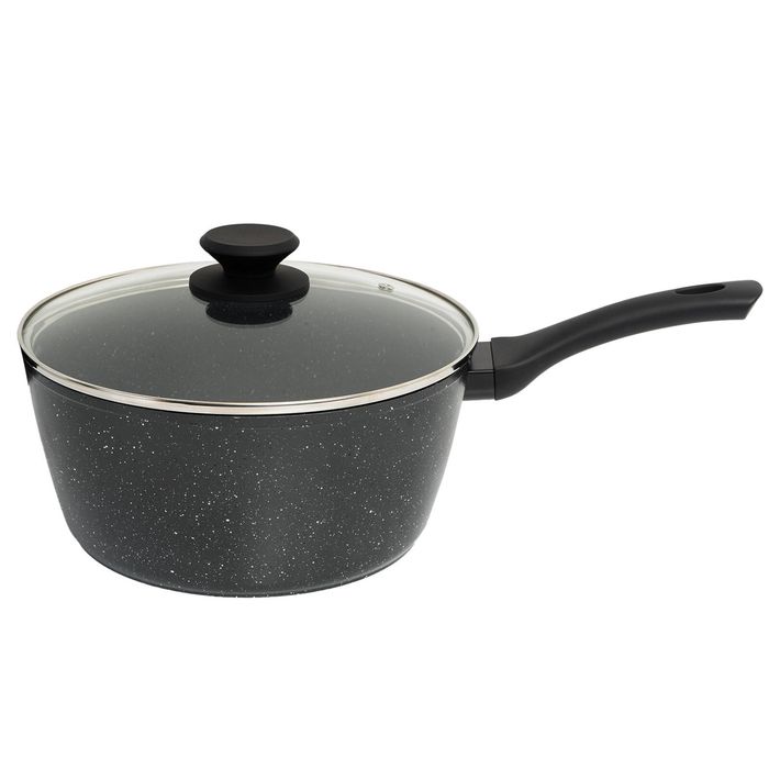 Stone Chef Forged Saucepan with Lid 20cm Black