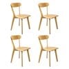 Levede 4pcs Rubberwood Dining Chairs - Natrual