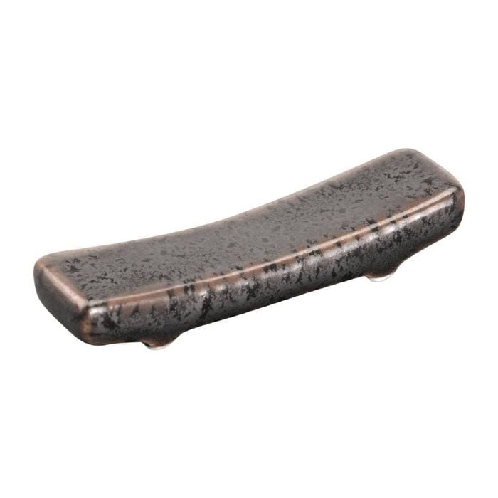 Olympia Chopstick Rest Fusion Dark Reactive Glaze Black Stoneware 12h X 61w X 15dmm 24 Pack