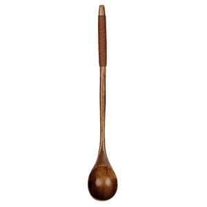 Anygleam Dark Brown 6pcs Wooden Tea Long Spoon Kitchen Tableware