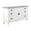 Ashton Buffet Sideboard In Brushed White With Grey Timber Top