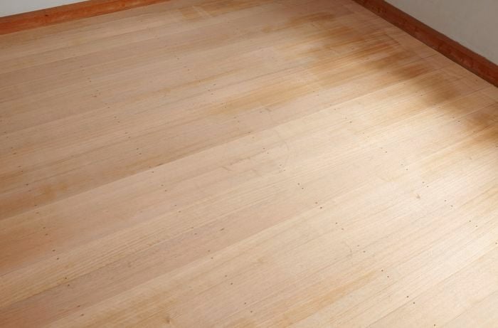 A hardwood floor after being sanded
