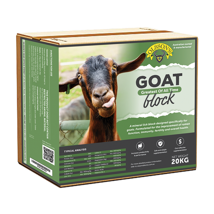 Olsson Saltlick Goat Block Salt Based Supplement for Goats 20kg ...
