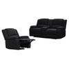 Anderson 1+2 Seater Fabric Electric Recliner Sofa Lounge Chair Set Onyx Black