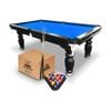 Classic 8ft Slate Pool/Billiards Table w/ Frame and Felt Black